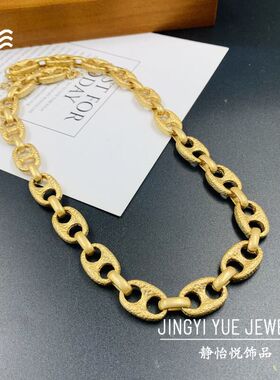 中古小众设计项链 猪鼻子嘻哈项链 个性朋克风男款女款项链
