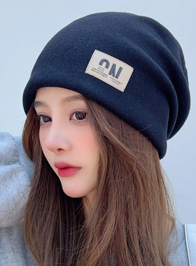 帽子女秋冬时尚潮流包头帽子个性休闲护耳保暖套头帽睡帽