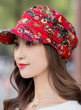 帽子鸭舌帽女田园韩版春夏