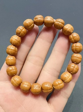 猴头雕刻柿子事事如意单圈手链文玩串珠绕指柔