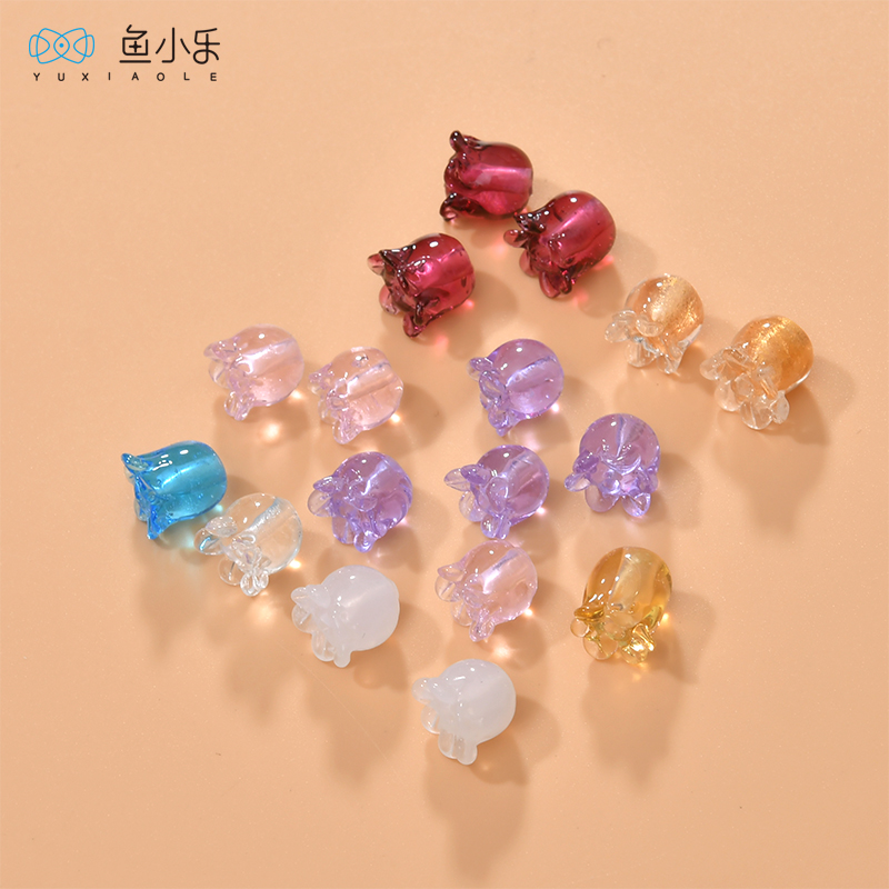 清新铃兰花瓣金沙琉璃珠diy手工耳饰手链项链发簪串珠饰配件材料 - 图0