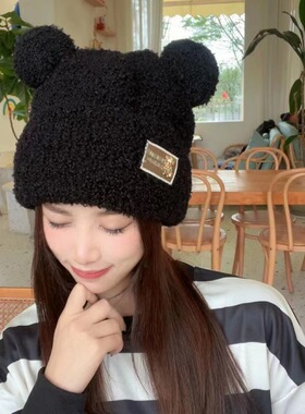 防风可爱毛线帽女加厚韩版冬季