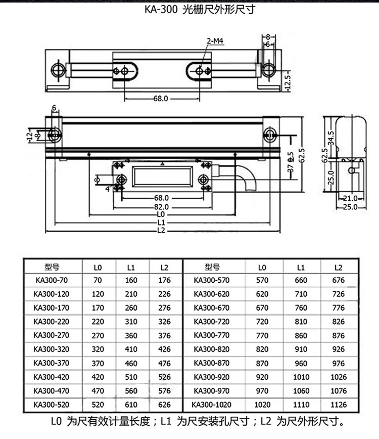 和信信诺数显光栅尺SINO KA-300光尺KA600铣床电子尺SDS2MS数显表 - 图0