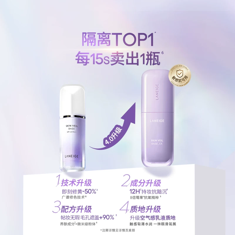[618 Карнавал] Laneige Snow Silk Мягкий ремонт Изолирующий массажирующий праймер-подводка яркость солнцезащитная база макияжа стойкость