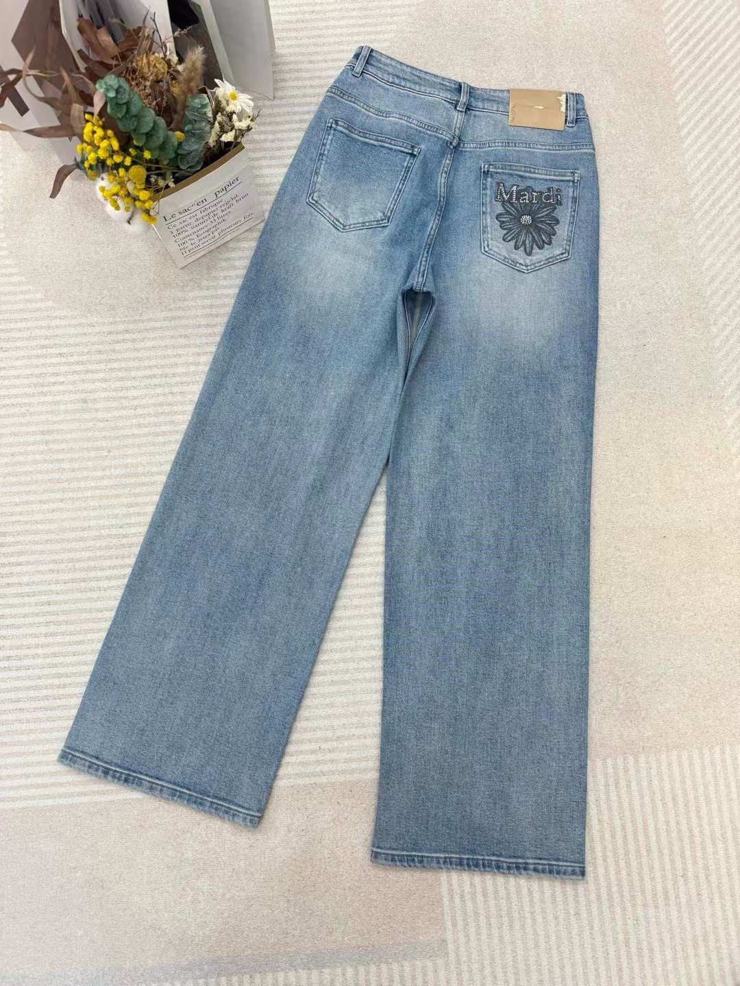 雏菊牛仔裤/窄版阔腿小个子显腿长裤子时尚百搭高腰显瘦直筒裤女,淘宝优惠券,粉丝福利购,淘宝优惠卷