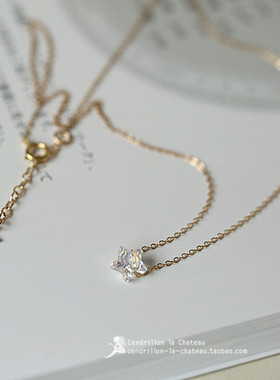 五角星美国进口14k包金项链