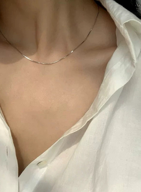 百搭精致素银链925纯银蛇骨链