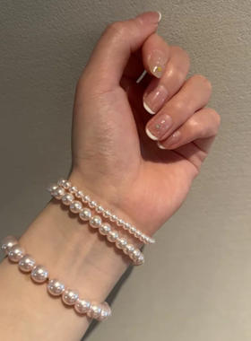 弹力法式珍珠手链气质