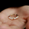 Natural freshwater Keshi bead ring for women, colorful tourmaline, special-shaped fashion pearl elastic band