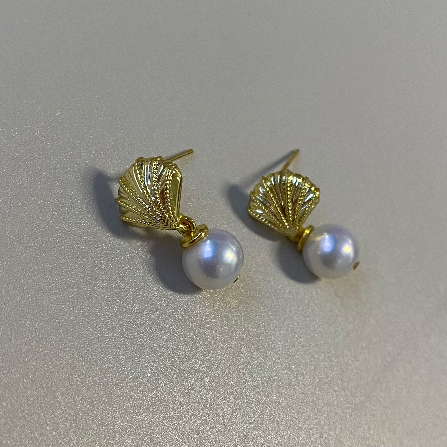 【静海】天然淡水珍珠耳钉女 金色贝壳正圆轻奢精致气质耳坠耳饰,淘宝优惠券,粉丝福利购,淘宝优惠卷