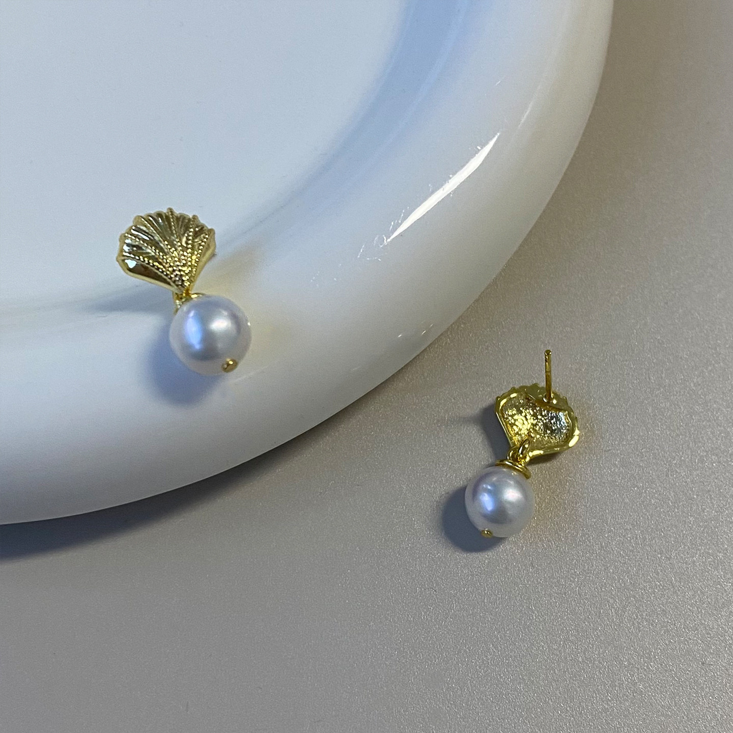 【静海】天然淡水珍珠耳钉女 金色贝壳正圆轻奢精致气质耳坠耳饰,淘宝优惠券,粉丝福利购,淘宝优惠卷