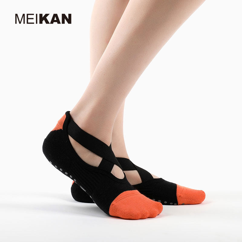 2双装meikan专业绑带普拉提防滑袜 meikan瑜伽袜子