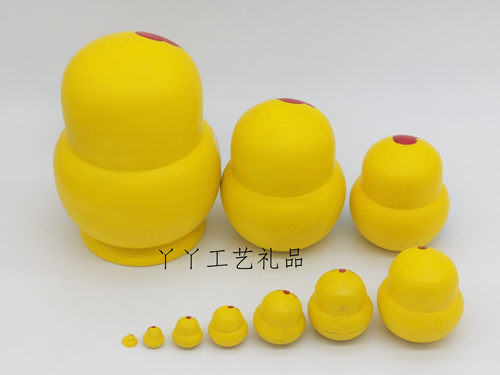 十层礼物小鸡俄罗斯套娃娃木制玩具工艺礼品许愿情人节礼物摆饰 - 图0