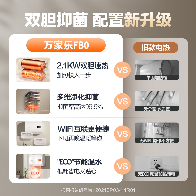 万家乐fb0家用卫生间储水节能60升 万家乐兴典电热水器