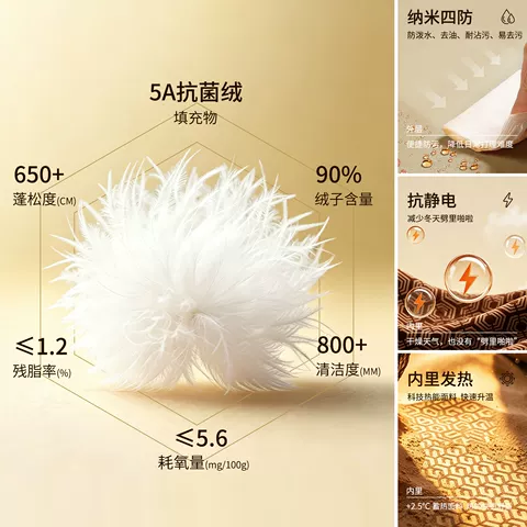 [轻暖2.0]笛莎童装女童轻薄排骨羽绒服儿童冬季新款大童女孩外套 图片 4