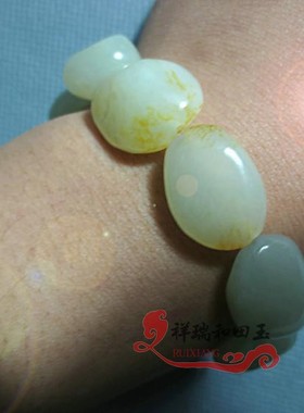 天然籽料原石手链男女款和田玉