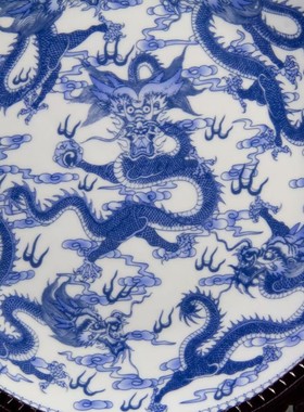 景德镇陶瓷仿古青花瓷龙纹装饰