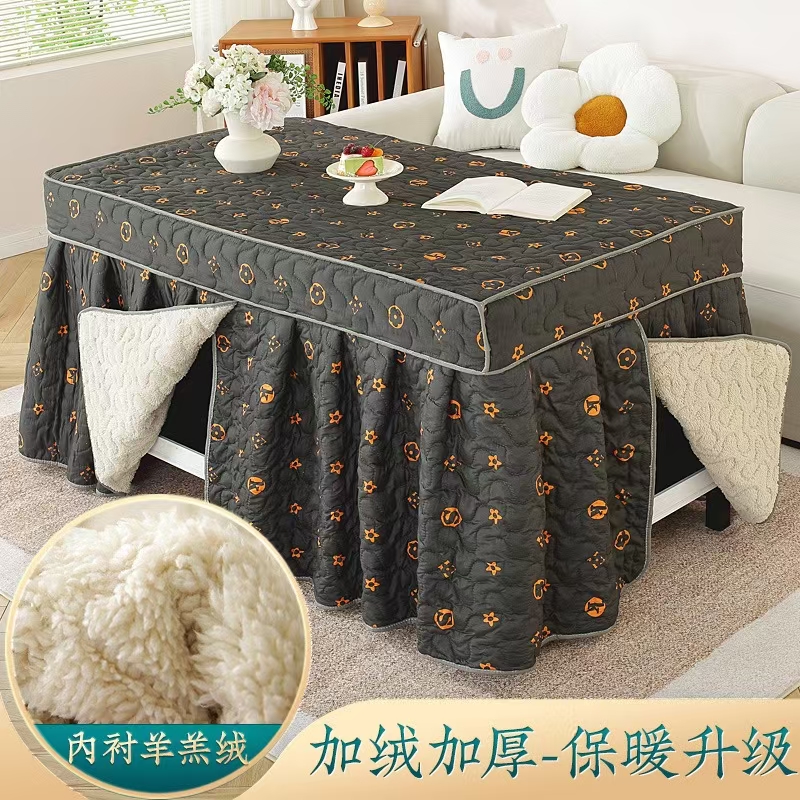 新款加厚烤火罩家用正方形电炉罩长方形烤火桌罩套桌布电暖桌烤火 - 图0