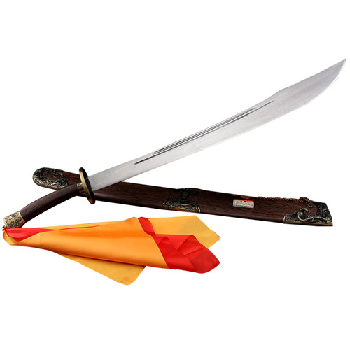 龙泉古羽宝剑刀剑 腾龙武术重硬刀 花纹钢不锈钢太极软刀 未开刃 - 图3