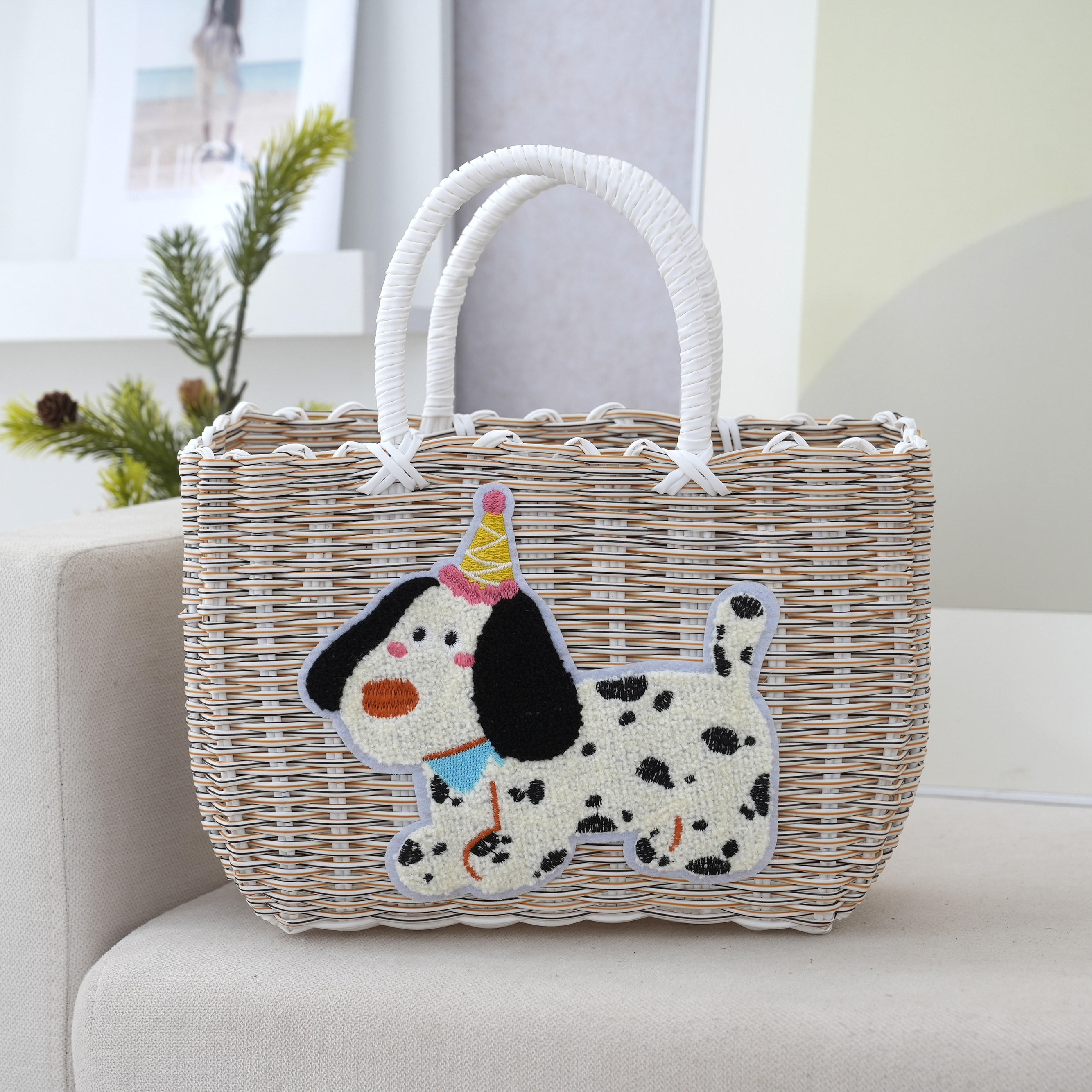 手提菜篮子买菜篮大容量仿藤编织购物篮野餐篮子洗澡篮浴筐草包包,淘宝优惠券,粉丝福利购,淘宝优惠卷