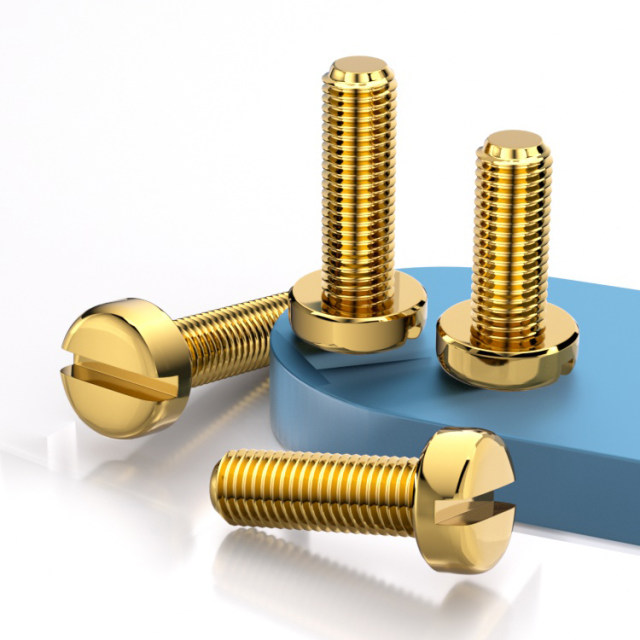 Brass one-slot grooved cylindrical head screw screw screw bolt GB65 M1.2M1.4M1.6M2.5M3