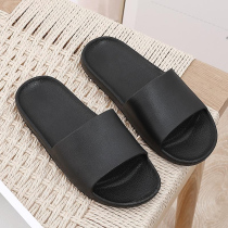 Minimalist slippers black female summer bath anti-slip outdoor office Home foam integrated cool slippers Mens deodorized