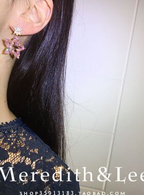 Meredith&Lee甜美浪漫少女心粉色星星精致轻奢小众温柔氛围感耳环