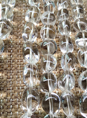 纯天然3a水晶不规则椭圆形手链