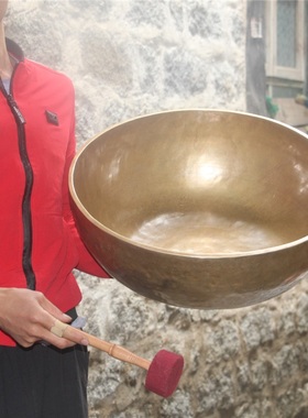 尼泊尔手工专业音疗钵大脚钵摆件