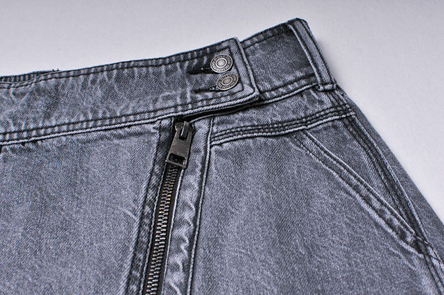 Onlyfall a-line washed distressed denim skirt