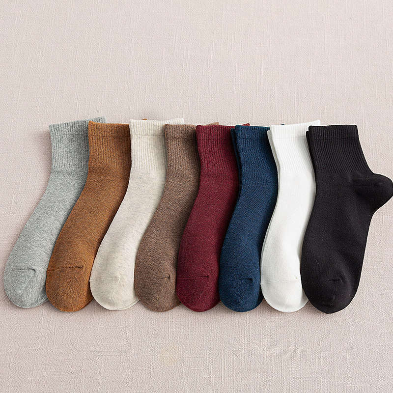 女春低帮韩版学院风纯色黑色潮短袜 棉竹屋短袜/打底袜/丝袜/美腿袜