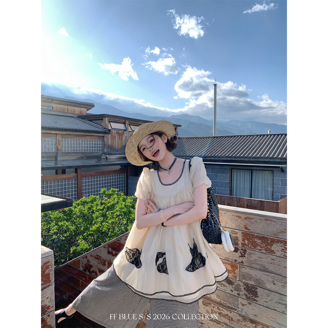 FFBLUE ອຸດສາຫະກໍາຫນັກ lace babydoll skirt embroidered ເສື້ອ