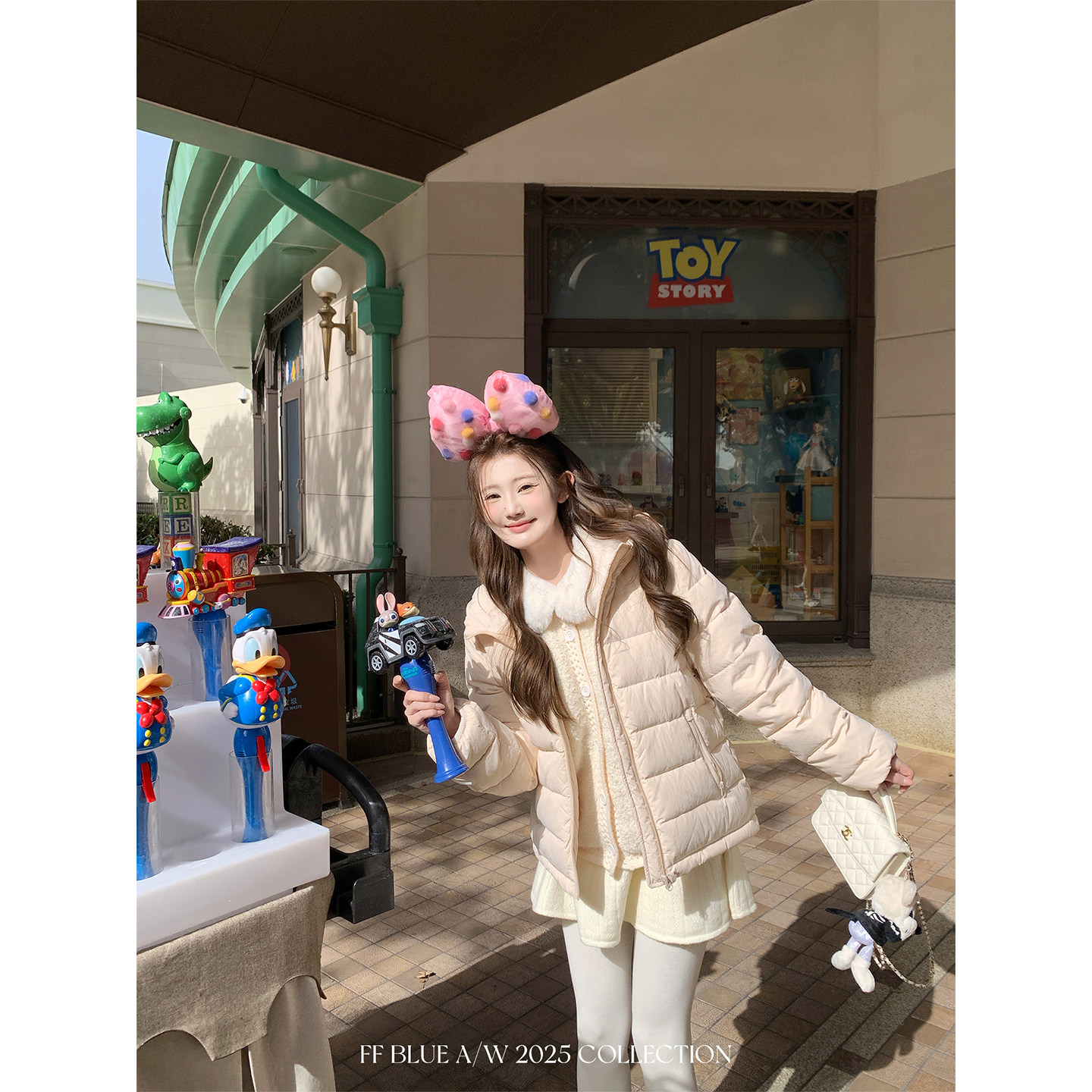 FF BLUE 乖乖软糖 翻领羊毛混纺圈圈纱针织开衫上衣半裙套装女,淘宝优惠券,粉丝福利购,淘宝优惠卷