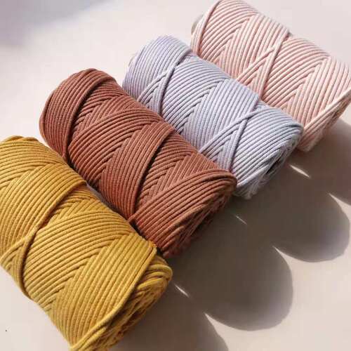 手工编织3mm包芯棉线diy制作材料macrame编绳多色纯棉绳新品线材 - 图1