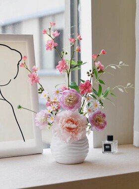《芳菲》小清新仿真花假花客厅摆设餐桌摆花绢花装饰品花瓶插花艺