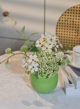 《绿溪雪》新款小清新梨花假花仿真花客厅摆设餐桌装饰品室内摆件