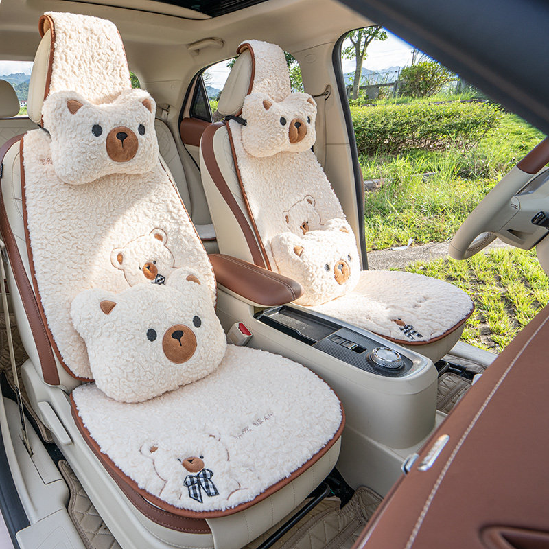 新款汽车坐垫冬天保暖短毛绒座垫冬季半包坐垫可爱卡通女士座椅套,淘宝优惠券,粉丝福利购,淘宝优惠卷
