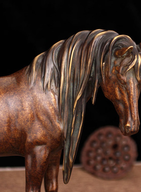 黄铜生肖彩绘开业礼品书房摆件