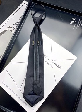 津野手工原创拉链免打黑领带甜酷风ins小众设计花朵个性独特创意