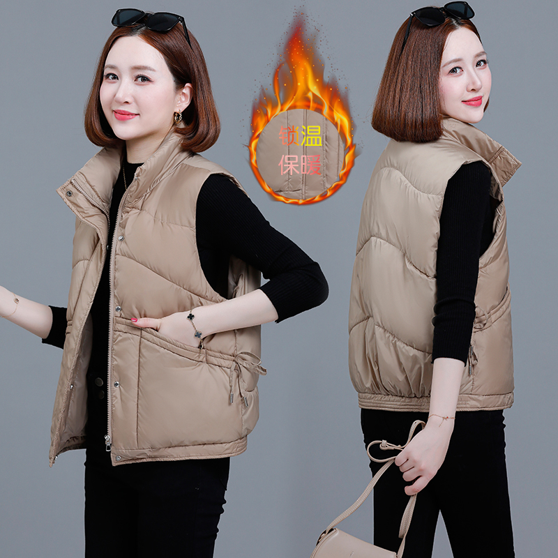时尚羽绒棉马甲外套女2025冬季新款保暖无袖加厚上衣秋冬显瘦马夹 - 图2