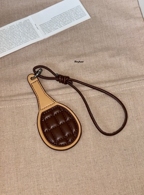 皮革pu网球拍手腕带手机挂绳包包挂件拼色运动挂饰质感钥匙扣ins
