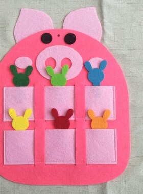 小学幼儿园晨检布袋加厚墙贴插卡签到牌健康可爱进区袋无纺布卡片