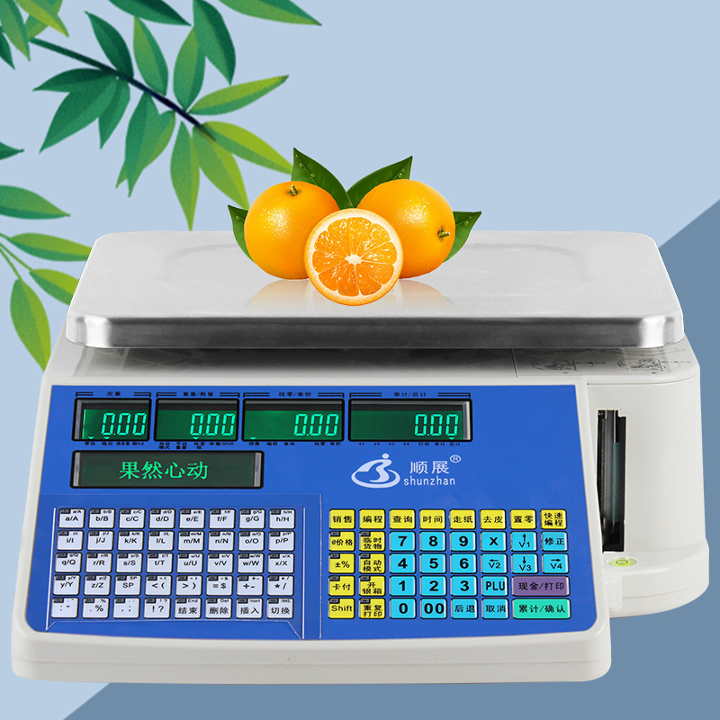 顺展超市专用电子秤打码称条码秤TM30A打印称水果店果切打标签秤 - 图0