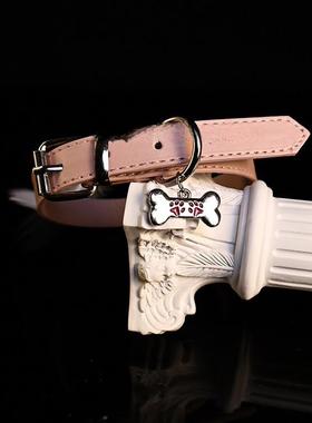 甜蜜辣酱「归属」小狗骨头项圈铃铛皮革puppy牵引绳小众设计K9