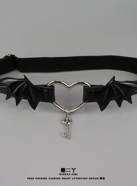 辣妹小恶魔翅膀腿环腿带朋克哥特腿链桃心jk大腿圈亚文化大腿配饰