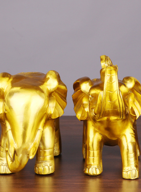 古韵之家纯黄铜招财中式客厅摆件