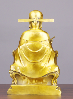 纯黄铜文昌帝供奉铜像摆件