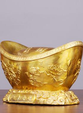 铜元宝摆件四季招财聚宝盆