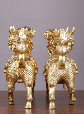 古韵之家黄铜招财镇宅中式客厅