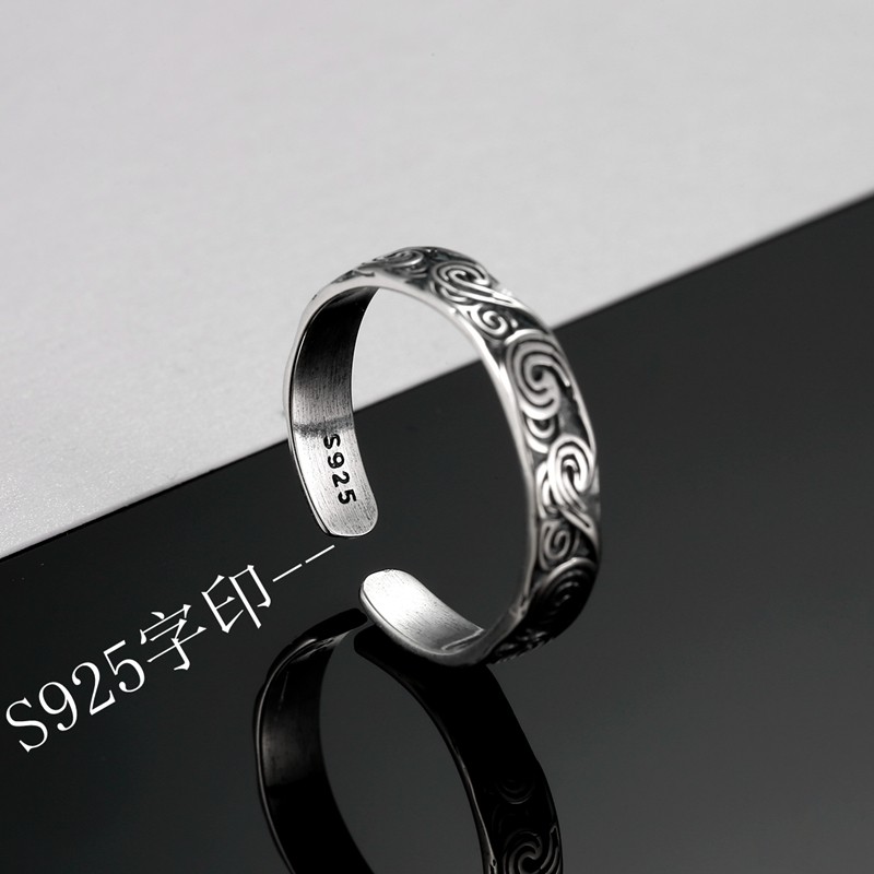 925纯银男潮女士首饰品情侣戒指 德祺银戒指/指环